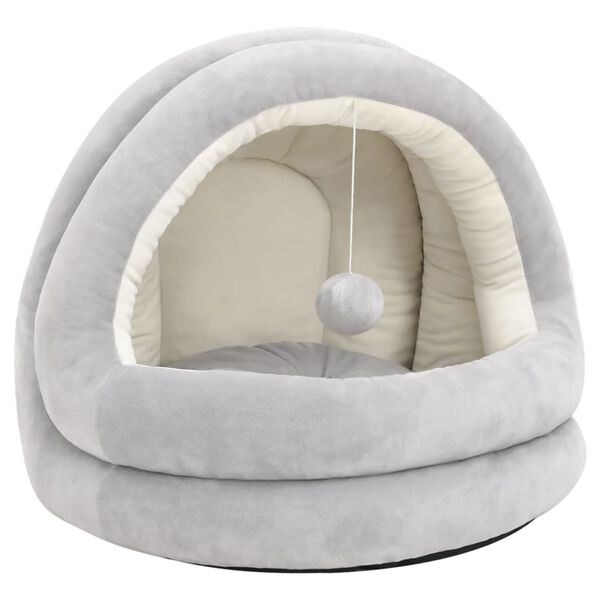 Cama para gatos color gris y crema 50x50x45 cm Gris  50 x 50 x 45 cm