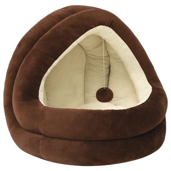 Cama para gatos color marrón y crema 50x50x45 cm Marrón  50 x 50 x 45 cm