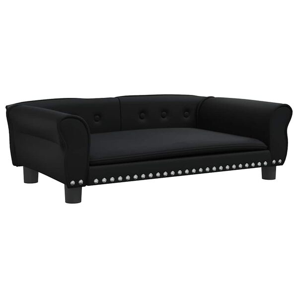 Cama para perros de cuero sintético negra 95x55x30 cm Negro  95 x 55 x 30 cm Cuero sintético