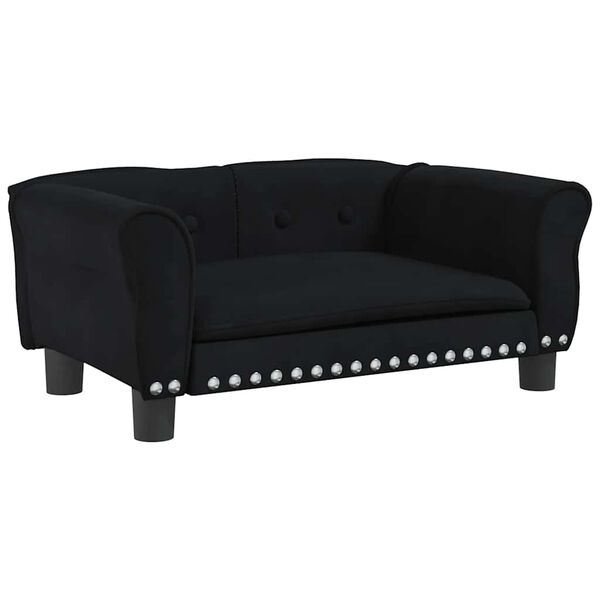 Cama para perros de terciopelo negra 70x45x30 cm Negro  70 x 45 x 30 cm Terciopelo