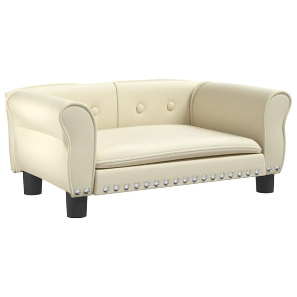 Cama para perros de cuero sintético crema 70x45x30 cm Crema  70 x 45 x 30 cm Cuero sintético