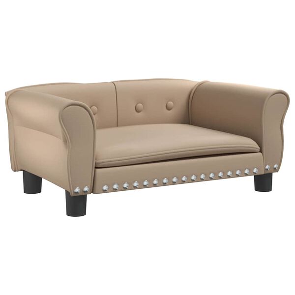 Cama para perros de cuero sintético color capuchino 70x45x30 cm Capuchino  70 x 45 x 30 cm Cuero sintético