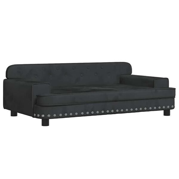 Cama para perros de terciopelo negro 90x53x30 cm Negro  90 x 53 x 30 cm Terciopelo