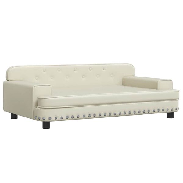Cama para perros de cuero sintético crema 90x53x30 cm Crema  90 x 53 x 30 cm Cuero sintético