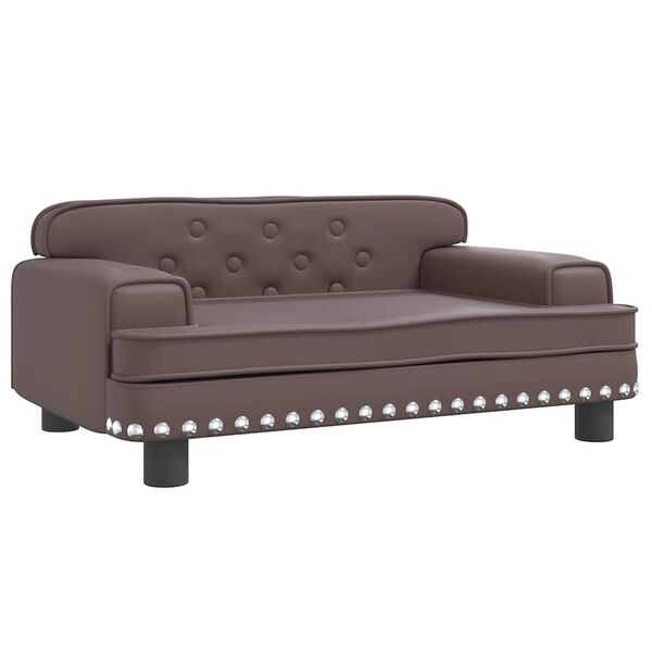 Cama para perros de cuero sintético marrón 70x45x30 cm Marrón  70 x 45 x 30 cm Cuero sintético