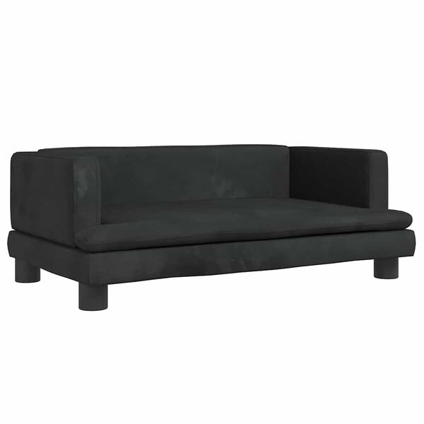 Cama para perros de terciopelo negro 80x45x30 cm Negro  80 x 45 x 30 cm Terciopelo