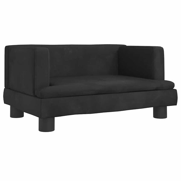 Cama para perros de terciopelo negro 60x40x30 cm Negro  60 x 40 x 30 cm Terciopelo