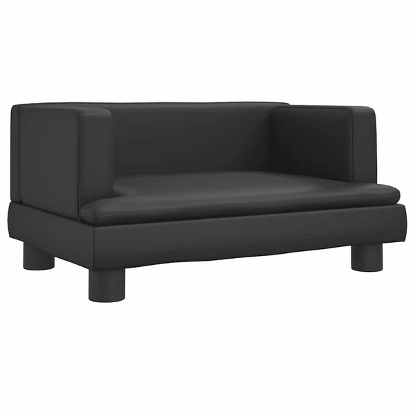 Cama para perros de cuero sintético negro 60x40x30 cm Negro  60 x 40 x 30 cm Cuero sintético