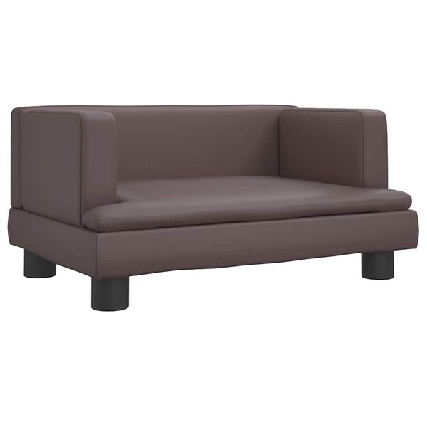 Cama para perros de cuero sintético marrón 60x40x30 cm Marrón  60 x 40 x 30 cm Cuero sintético