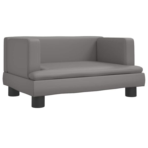 Cama para perros de cuero sintético gris 60x40x30 cm Gris  60 x 40 x 30 cm Cuero sintético