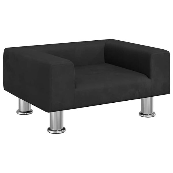 Cama para perros de terciopelo negra 50x40x265 cm Negro  50 x 40 x 26.5 cm