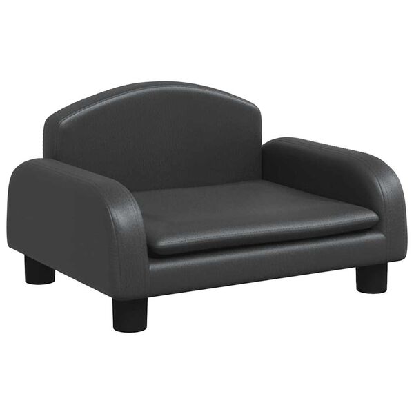 Cama para perros de cuero sintético negra 50x40x30 cm Negro  50 x 40 x 30 cm Cuero sintético