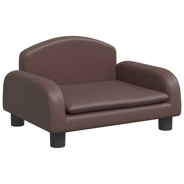 Cama para perros de cuero sintético marrón 50x40x30 cm Marrón  50 x 40 x 30 cm Cuero sintético