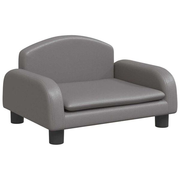 Cama para perros de cuero sintético gris 50x40x30 cm Gris  50 x 40 x 30 cm Cuero sintético