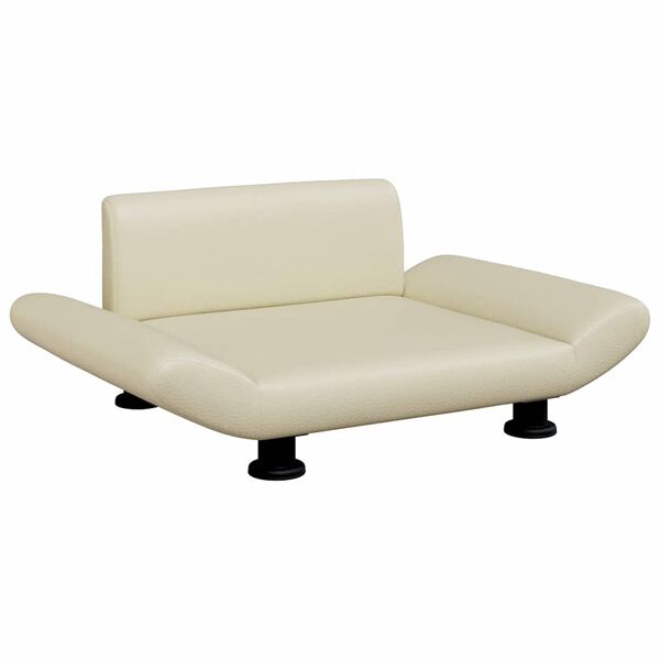 Cama para perros de cuero sintético crema 70x45x28 cm Crema  Cuero sintético