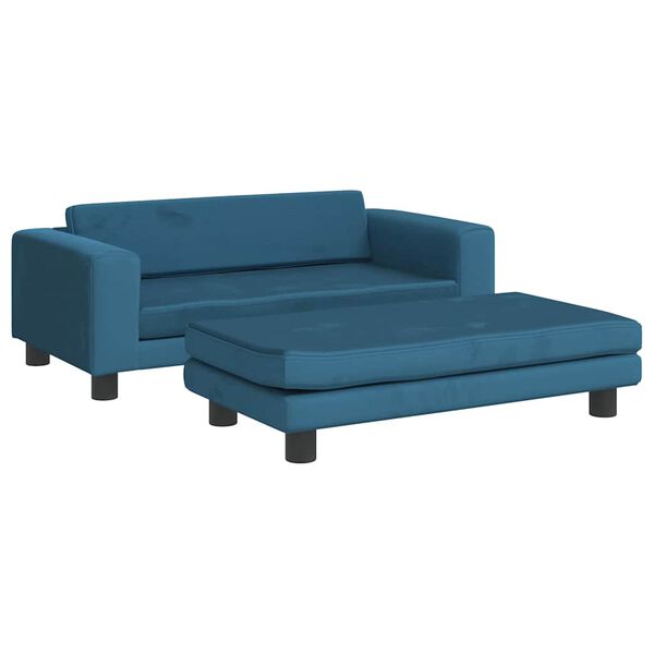 Cama para perros con extensión terciopelo azul 100x50x30 cm Azul  Terciopelo