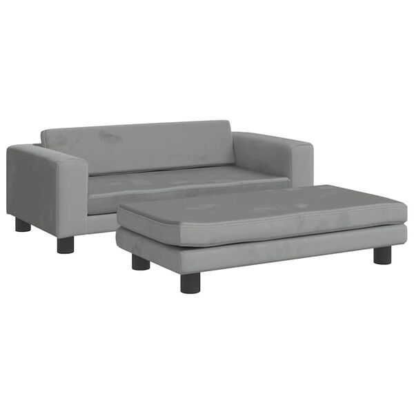 Cama de perros con extensión terciopelo gris claro 100x50x30 cm Gris claro  Terciopelo