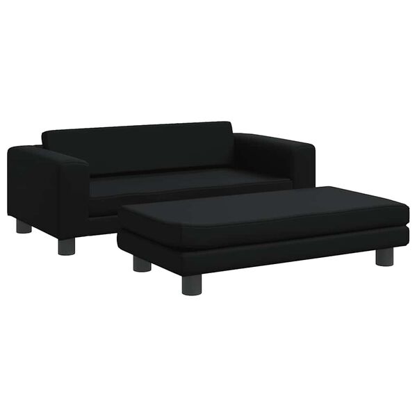 Cama de perros con extensión cuero sintético negro 100x50x30 cm Negro  Cuero sintético