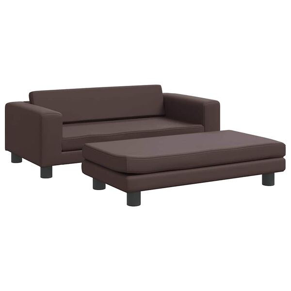 Cama de perros con extensión cuero sintético marrón 100x50x30cm Marrón  Cuero sintético