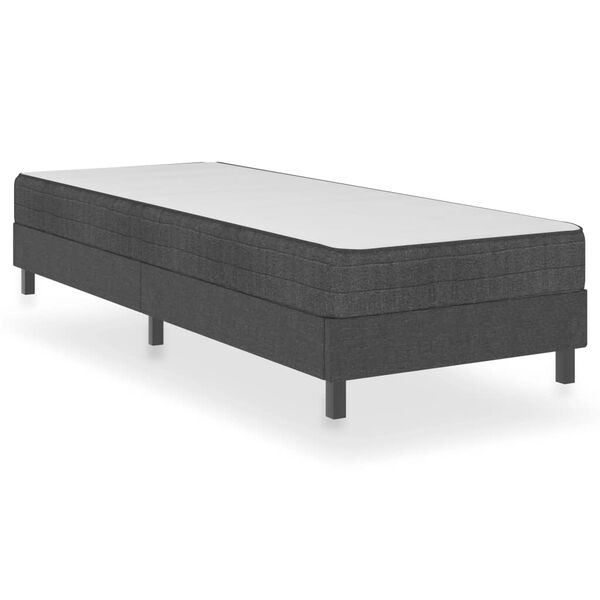 Cama box spring tela gris oscuro 100×200 cm  24.5 cm 100 x 200 cm