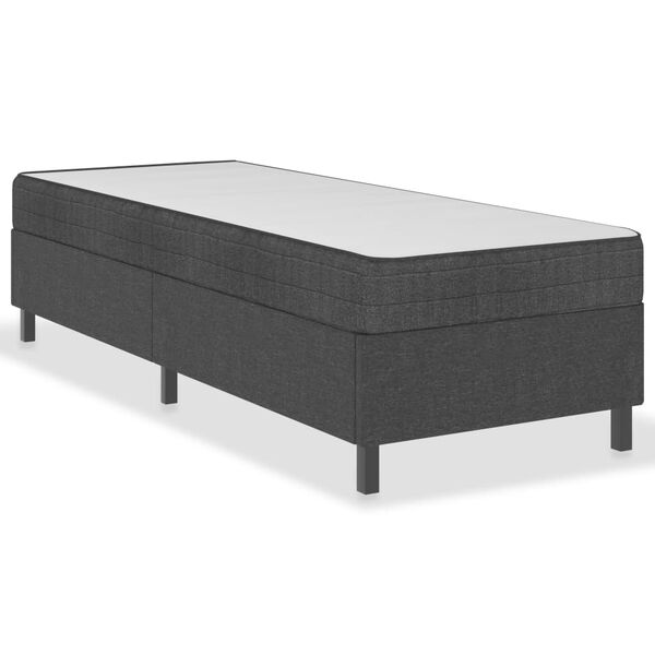 Cama box spring tela gris oscuro 100×200 cm  35.5 cm 100 x 200 cm