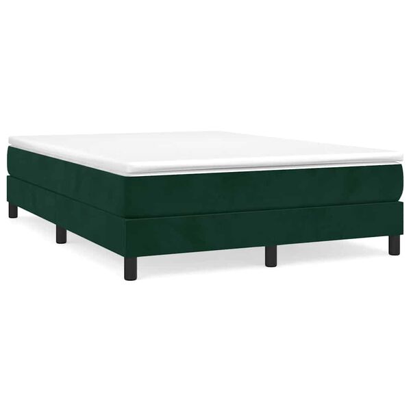Cama box spring con colchón terciopelo verde oscuro 140×200 cm Verde oscuro 140 x 200 cm 25 cm