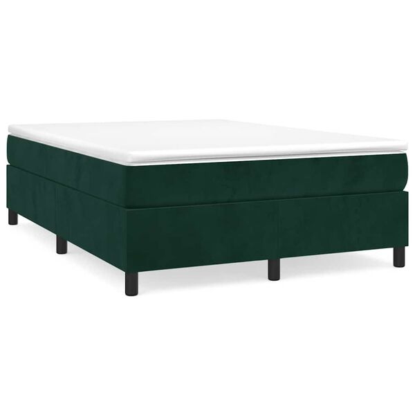 Cama box spring con colchón terciopelo verde oscuro 140×190 cm Verde oscuro 140 x 190 cm 35 cm