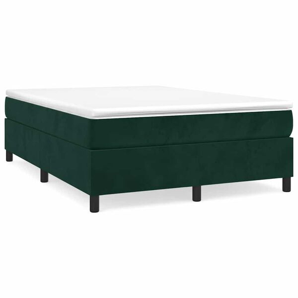 Cama box spring con colchón terciopelo verde oscuro 140×200 cm Verde oscuro 140 x 200 cm 35 cm