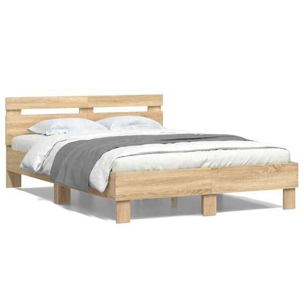 Cama con cabecero madera de ingeniería roble Sonoma 120×200 cm Roble Sonoma 120 x 200 cm