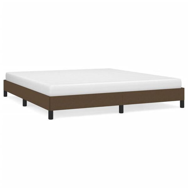 Cama sin colchón de tela marrón oscuro 160×200 cm Marrón oscuro  25 cm 160 x 200 cm