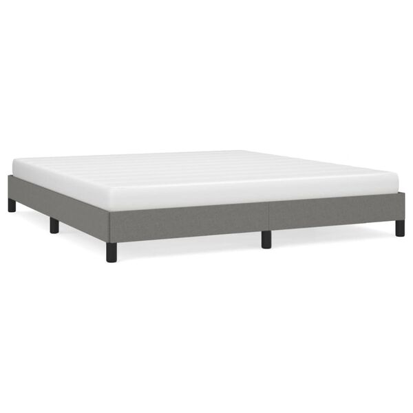 Cama sin colchón de tela gris oscuro 180×200 cm Gris oscuro  25 cm 180 x 200 cm