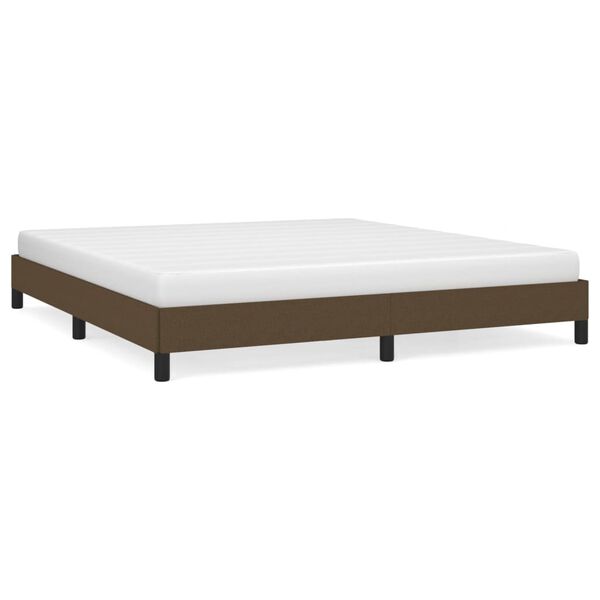 Cama sin colchón de tela marrón oscuro 180×200 cm Marrón oscuro  25 cm 180 x 200 cm