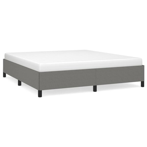 Cama sin colchón de tela gris oscuro 160×200 cm Gris oscuro  35 cm 160 x 200 cm