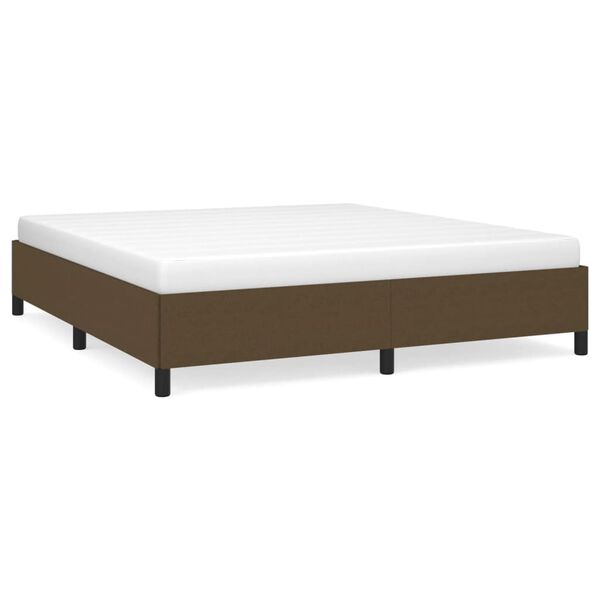 Cama sin colchón de tela marrón oscuro 160×200 cm Marrón oscuro  35 cm 160 x 200 cm