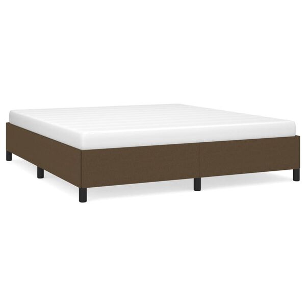 Cama sin colchón de tela marrón oscuro 180×200 cm Marrón oscuro  35 cm 180 x 200 cm