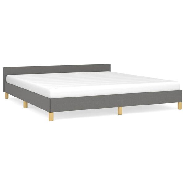 Cama sin colchón de tela gris oscuro 160×200 cm Gris oscuro  160 x 200 cm