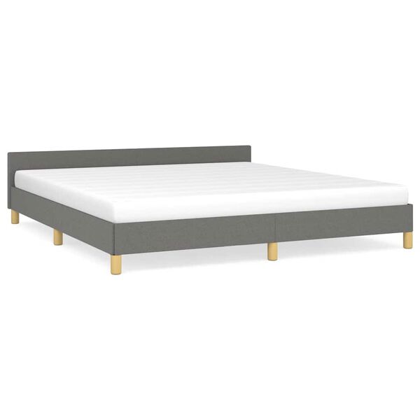 Cama sin colchón de tela gris oscuro 180×200 cm Gris oscuro  180 x 200 cm
