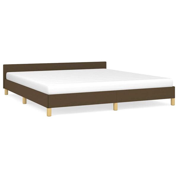 Cama sin colchón de tela marrón oscuro 180×200 cm Marrón oscuro  180 x 200 cm