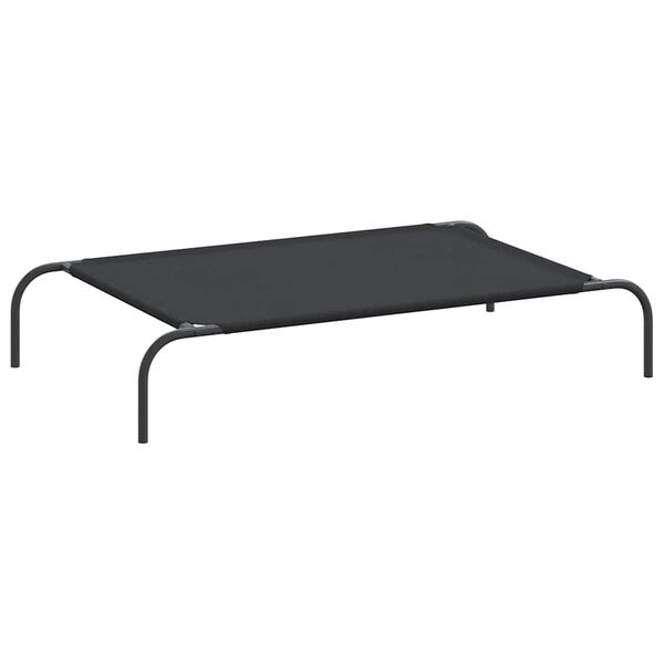 Cama elevada para perros negra 110x65x20 cm tela Oxford y acero Negro  110 x 65 cm oxford fabric