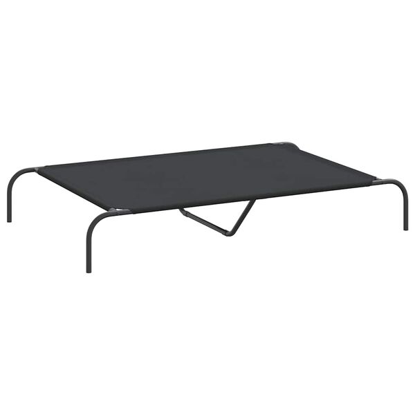 Cama elevada para perros negra 130x80x20 cm tela Oxford y acero Negro  130 x 80 cm oxford fabric