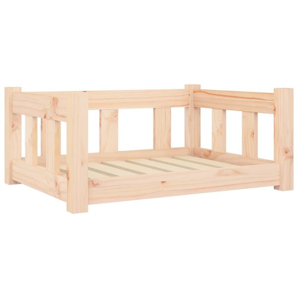Cama para perros madera maciza de pino 655x505x28 cm Natural  65,5 x 50,5 x 28 cm
