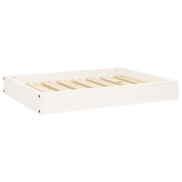 Cama para perros madera maciza de pino blanco 715x54x9 cm Blanco  71,5 x 54 x 9 cm