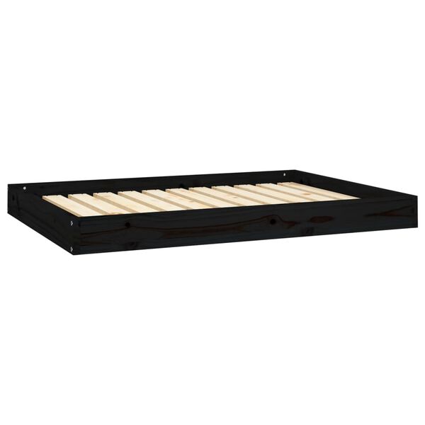 Cama para perros madera maciza de pino negro 1015x74x9 cm Negro