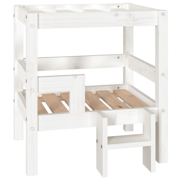 Cama para perros madera maciza de pino blanco 555x535x60 cm Blanco  55.5 x 53.5 x 60 cm