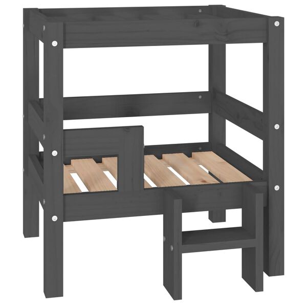Cama para perros madera maciza de pino gris 555x535x60 cm Gris  55.5 x 53.5 x 60 cm