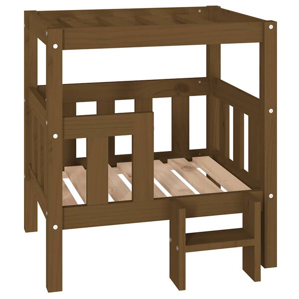 Cama para perros madera maciza pino marrón miel 655x505x70 cm Marrón miel  65.5 x 50.5 x 70 cm