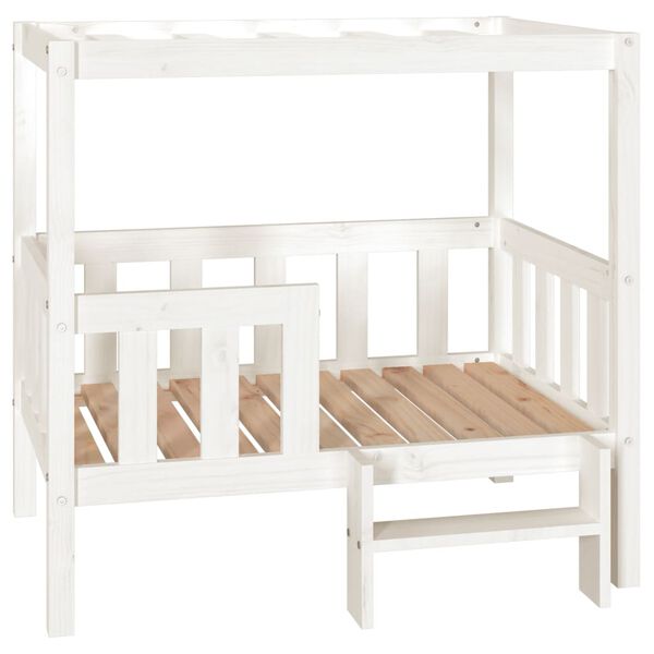 Cama para perros madera maciza de pino blanco 955x735x900 cm Blanco  95.5 x 73.5 x 90 cm