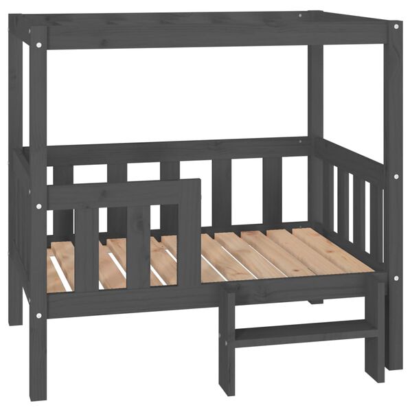 Cama para perros madera maciza de pino gris 955x735x90 cm Gris  95.5 x 73.5 x 90 cm