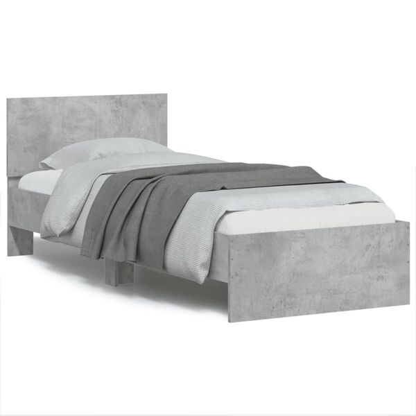 Cama con cabecero madera de ingeniería gris hormigón 90×190 cm Gris hormigón 90 x 190 cm
