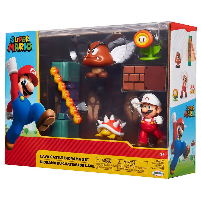 Jakks Pacific Figurita de coleccionista Nintendo Super Mario Lava Castle diorama MULTICOLOR